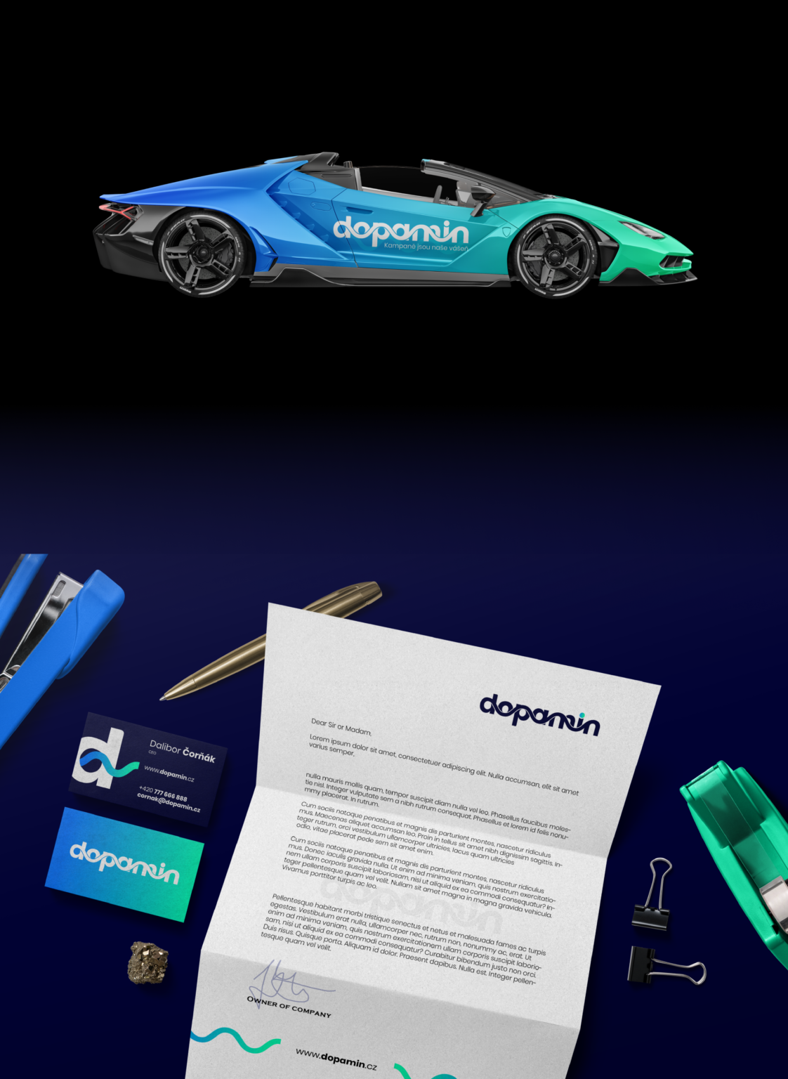 Agentura Dopamin – ukázka realizace loga a grafiky (8)